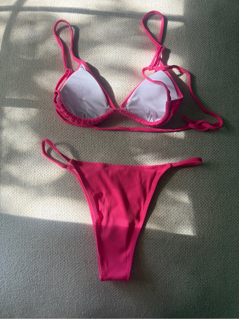 Hilinker Ribbed Hot Pink Bikini Set - Picture 4 of 5